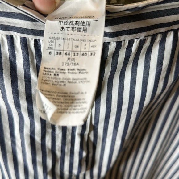 Marella Wide Cuffed Cotton Striped Pants Sz8 - Picture 7 of 8